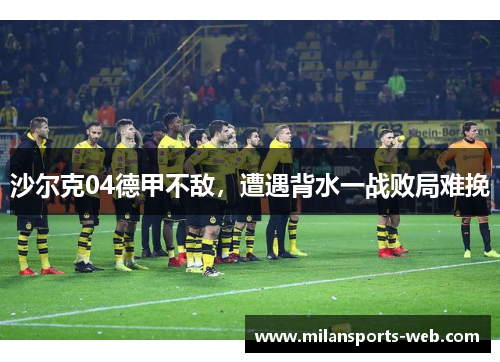 沙尔克04德甲不敌，遭遇背水一战败局难挽